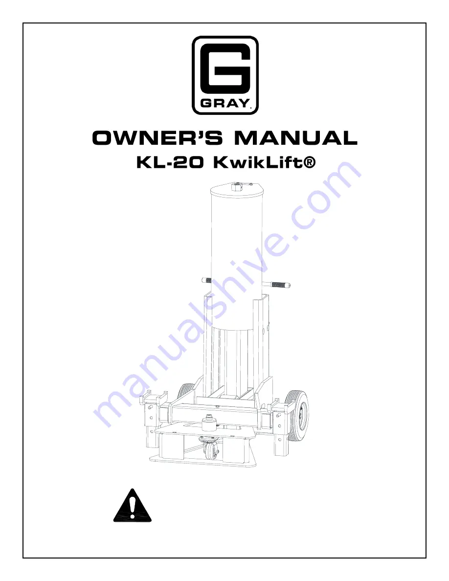 Gray KwikLift KL-20 Owner'S Manual Download Page 1