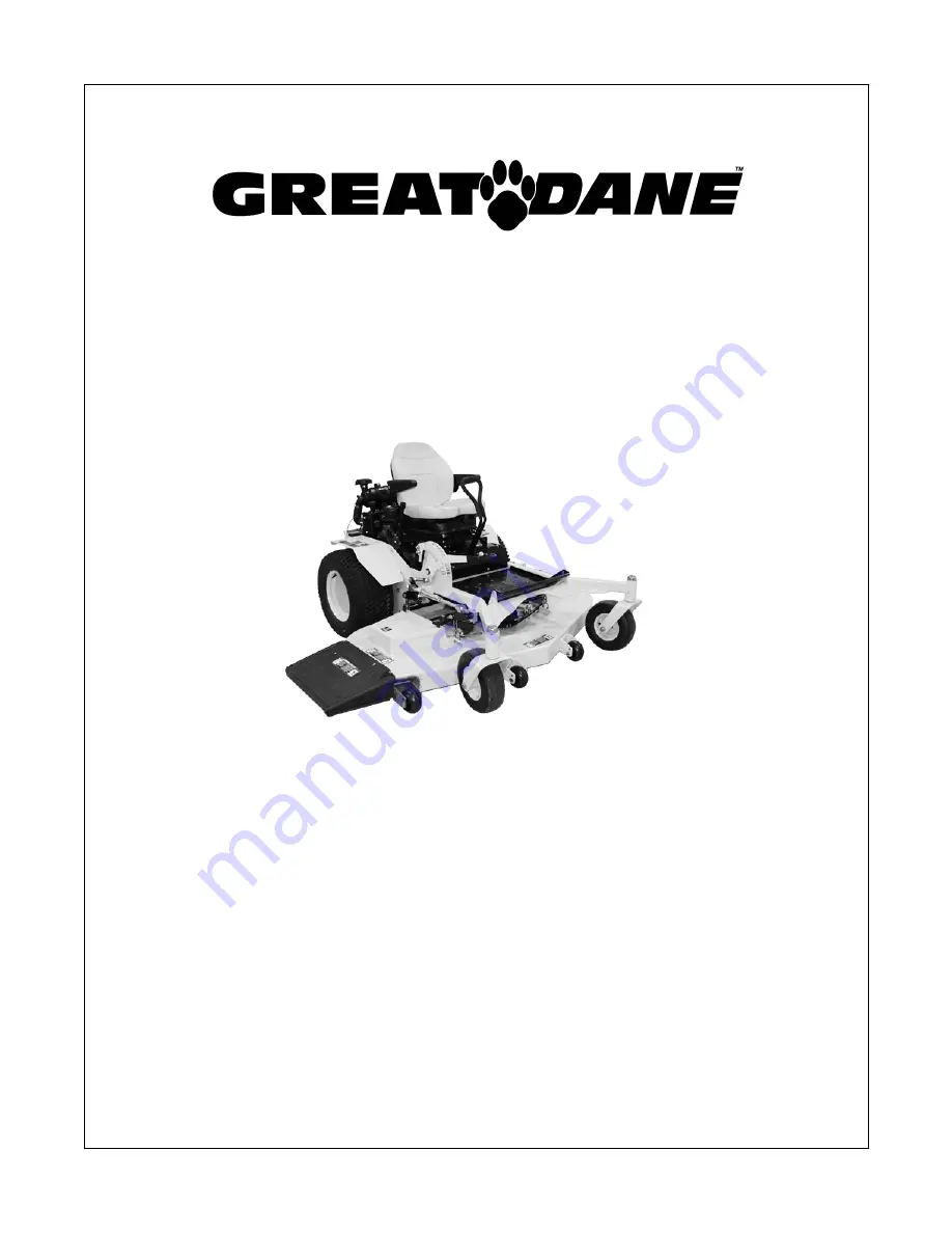 Great Dane Chariot / Chariot LX GDRZ48-17KAE Operator'S Manual Download Page 1