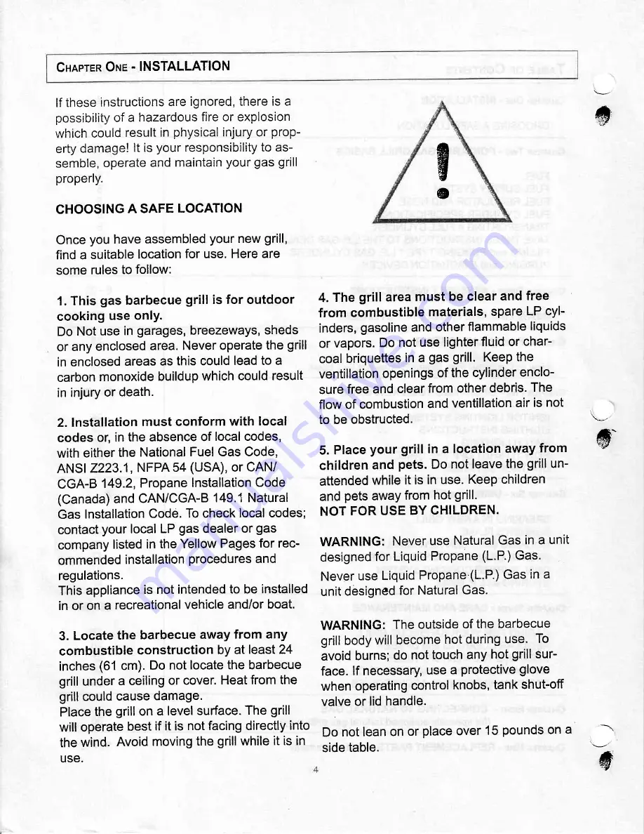 Great Outdoors Blackstone 1000 Owner'S Manual Download Page 4