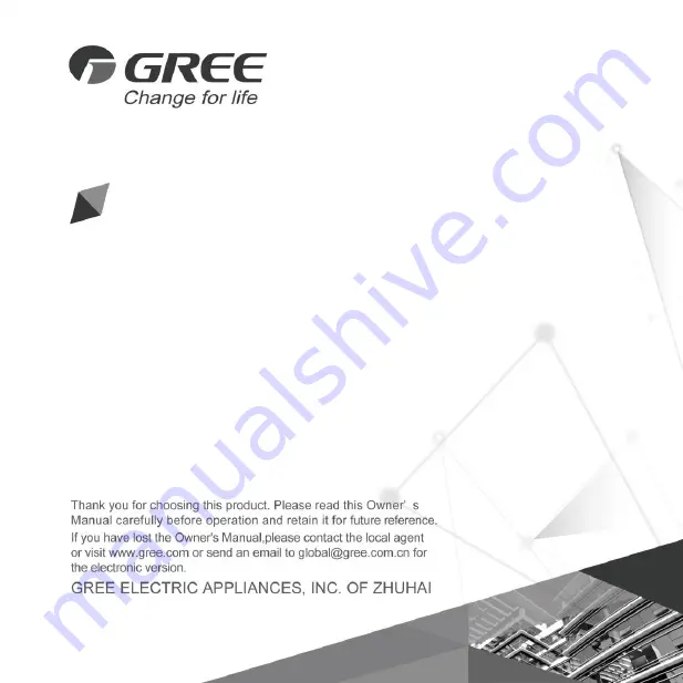 Gree XE70-13/E Owner'S Manual Download Page 1