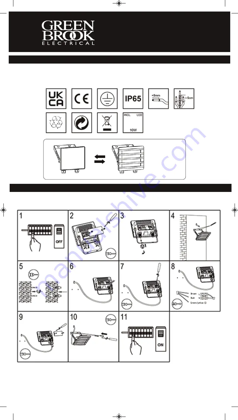 Green Brook LEDAF33 Installation & Operating Instructions Download Page 1