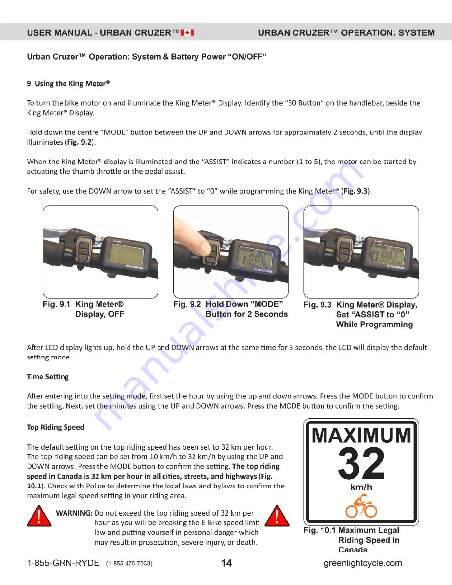 Green Light Cycle Urban Cruizer User Manual Download Page 14