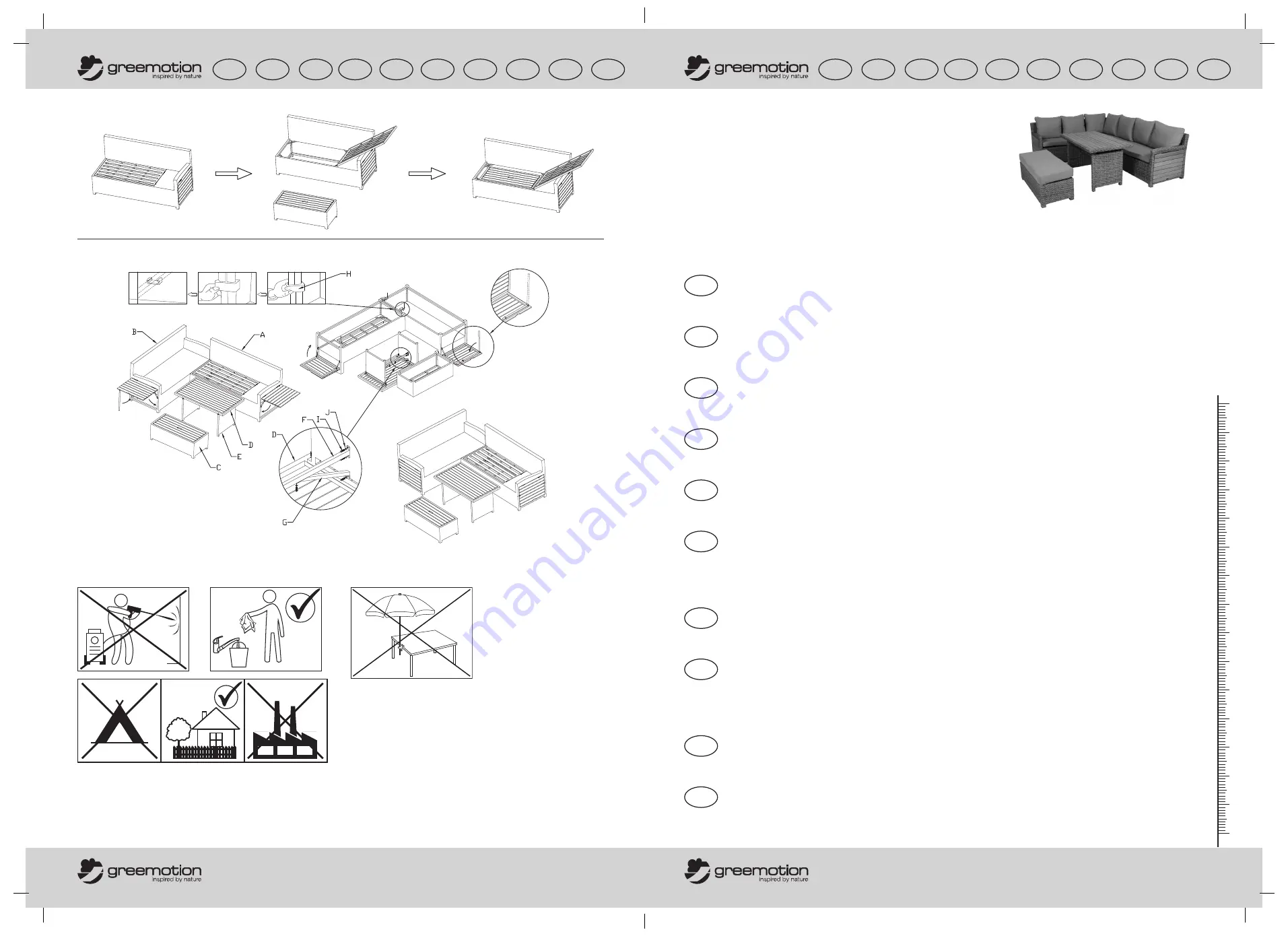 Green motion Verona lounge Set 128512 Manual Download Page 1