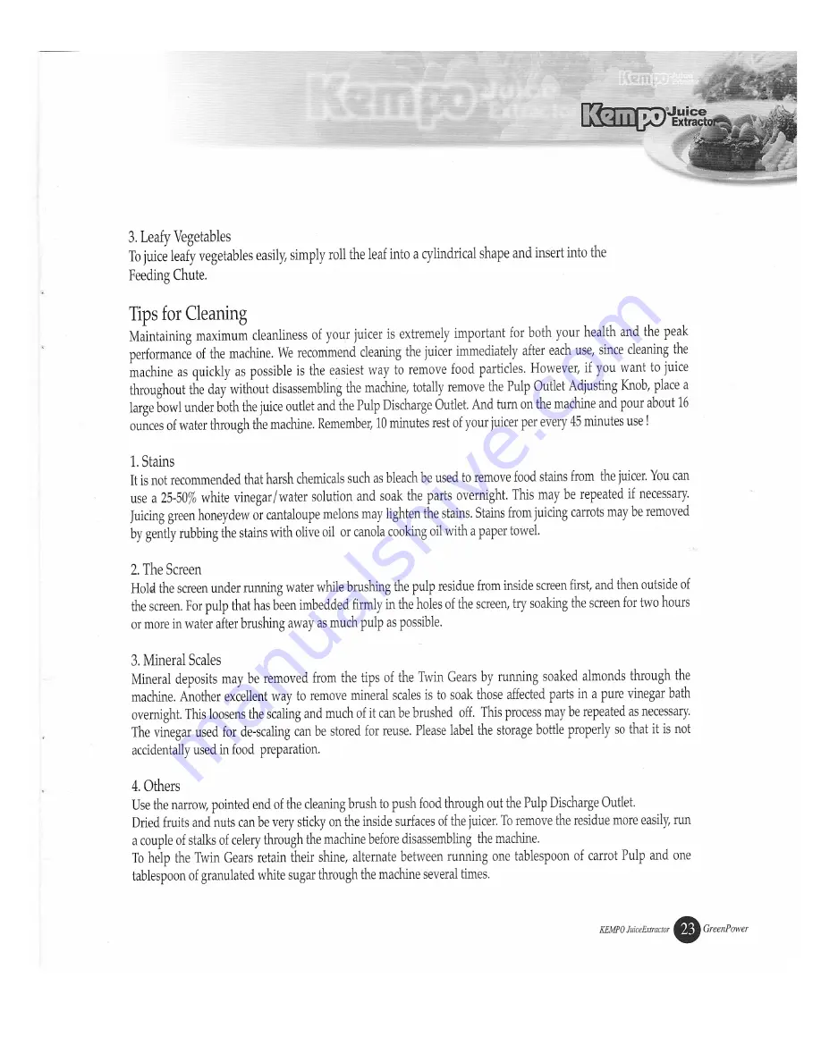 Green Power Kempo Operating Manual Download Page 23