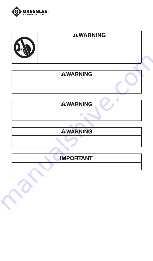 Greenlee Communications Nautilus PE9 Series Instruction Manual Download Page 4