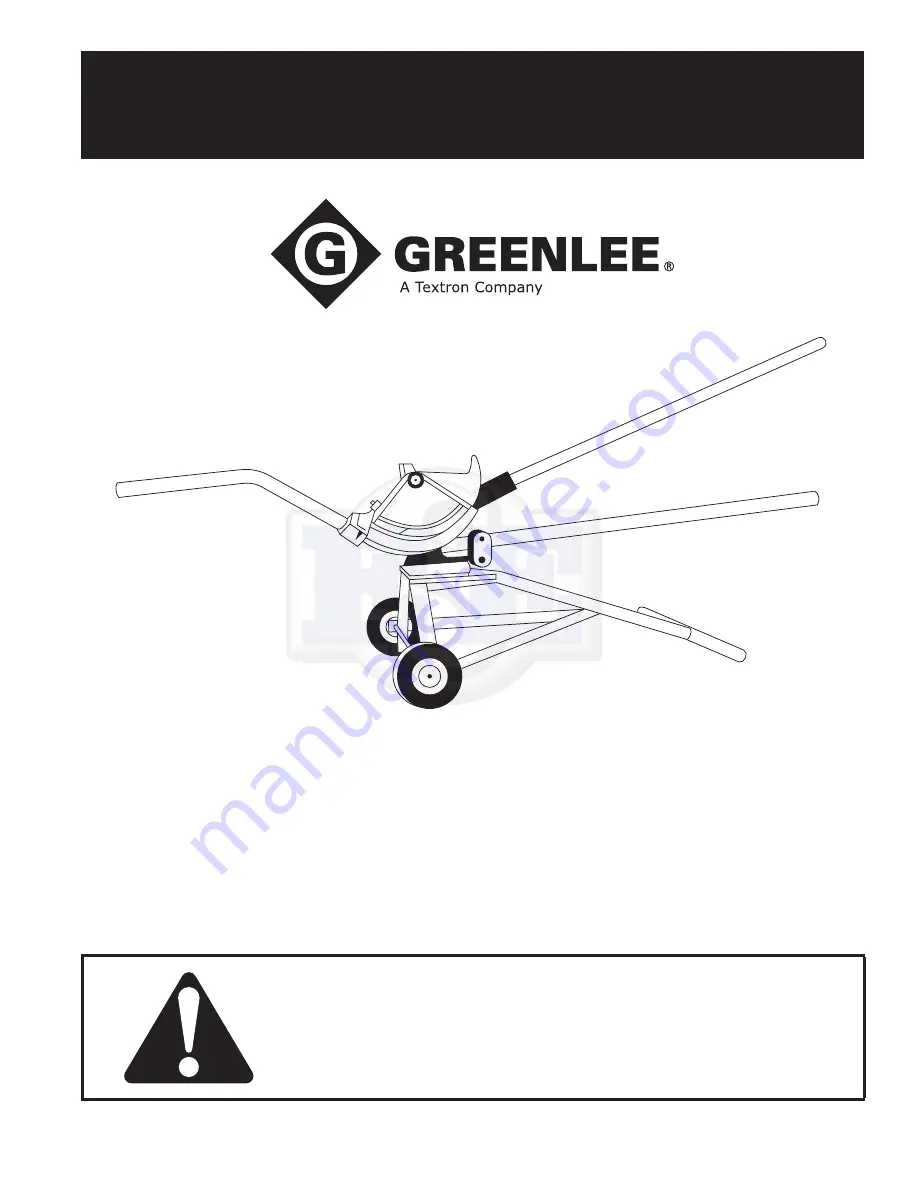 Greenlee 1800 Mechanical Bender Скачать руководство пользователя страница 1