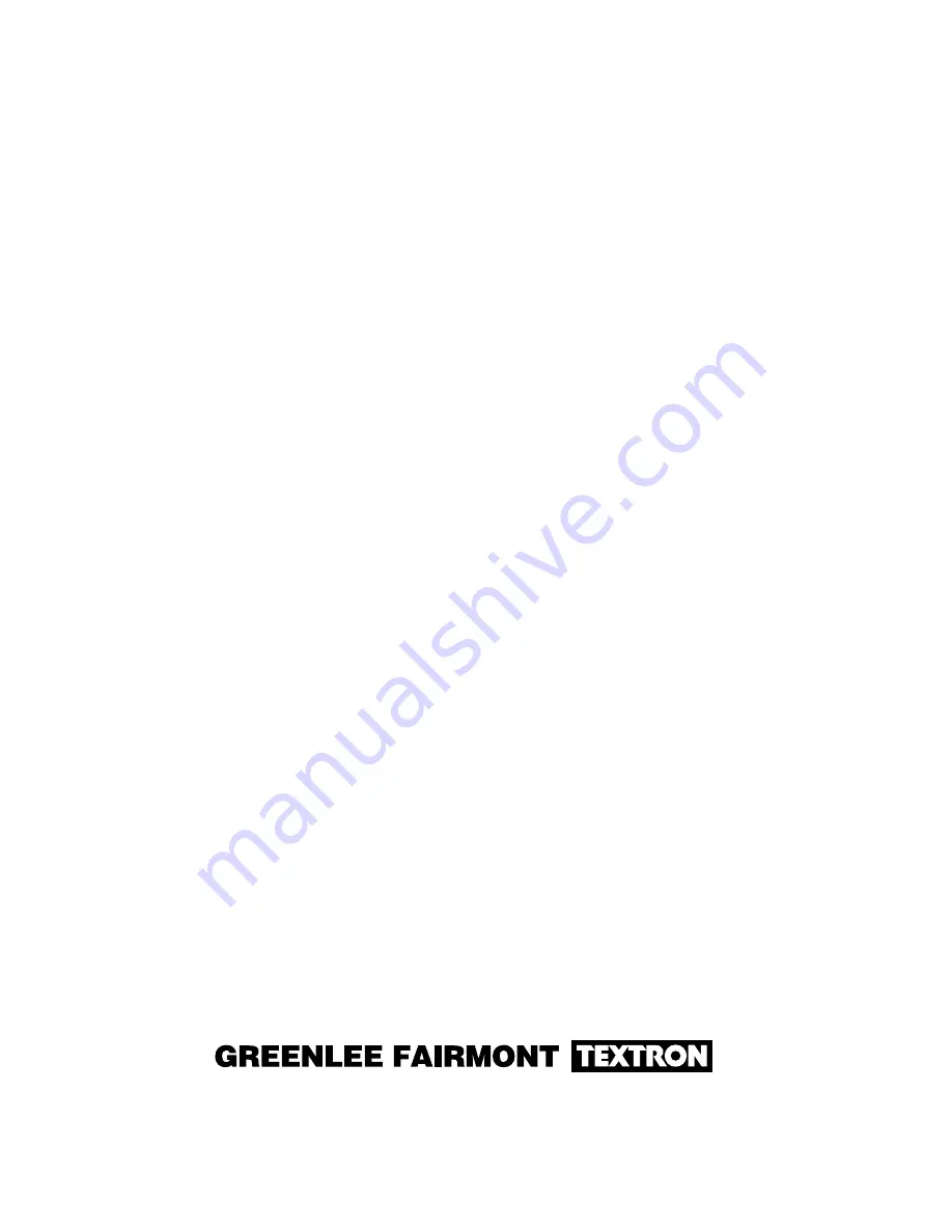 Greenlee 42247 Operation, Service And Parts Instruction Manual Download Page 34