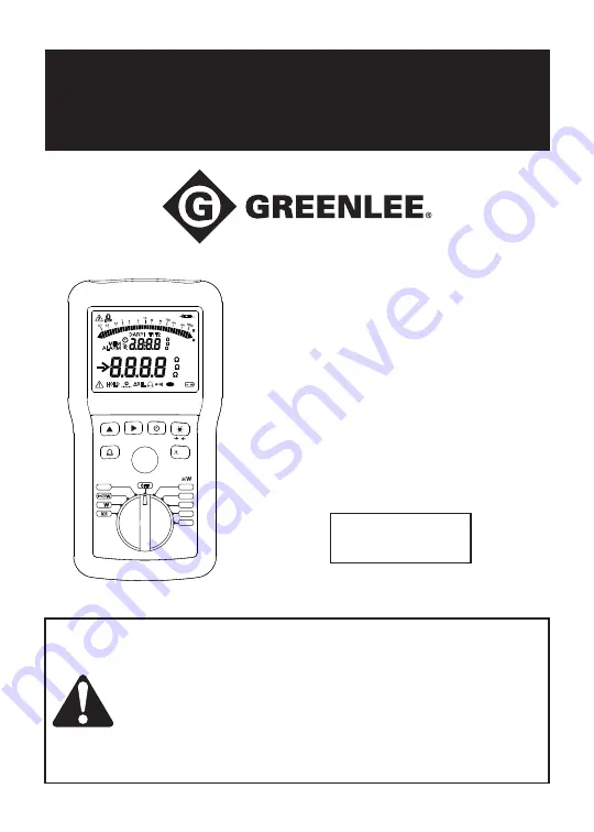 Greenlee 5882A Скачать руководство пользователя страница 1