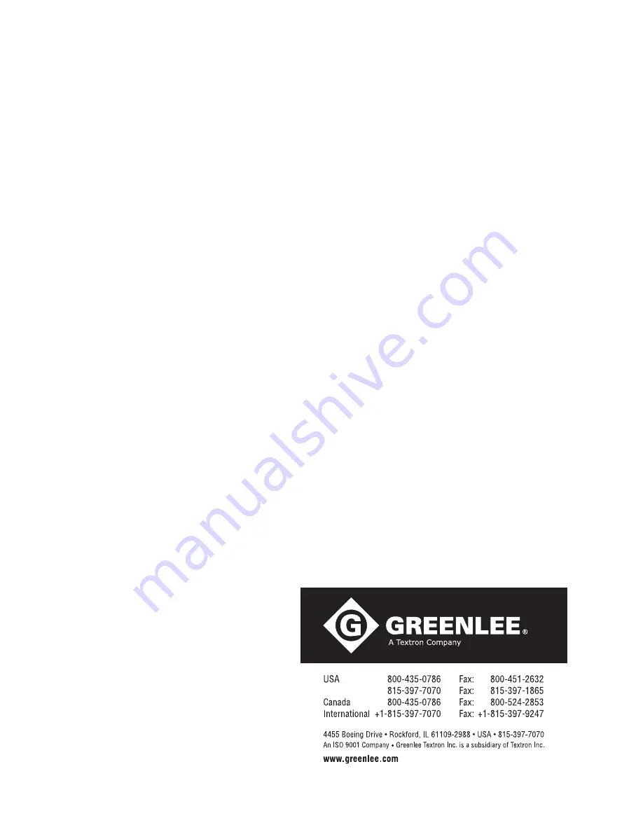 Greenlee 920XC-13A Instruction Manual Download Page 128