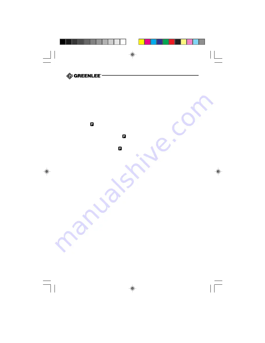 Greenlee CM-1200 Instruction Manual Download Page 10