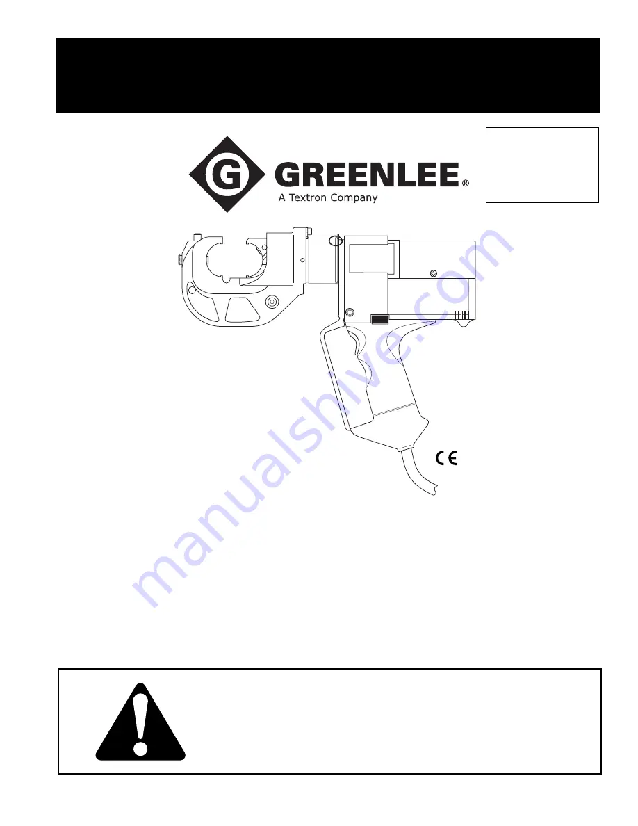 Greenlee GATOR CK1230 Instruction Manual Download Page 1