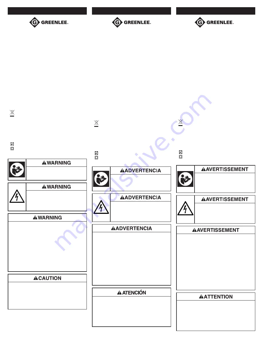 Greenlee GT13 Instruction Manual Download Page 1