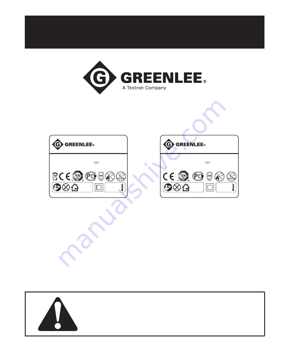 Greenlee MBC110 Instruction Manual Download Page 1