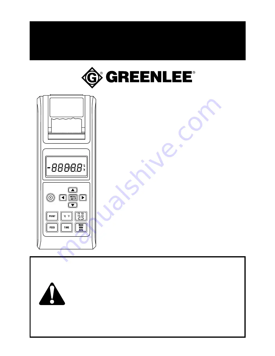 Greenlee TM-400 Скачать руководство пользователя страница 1