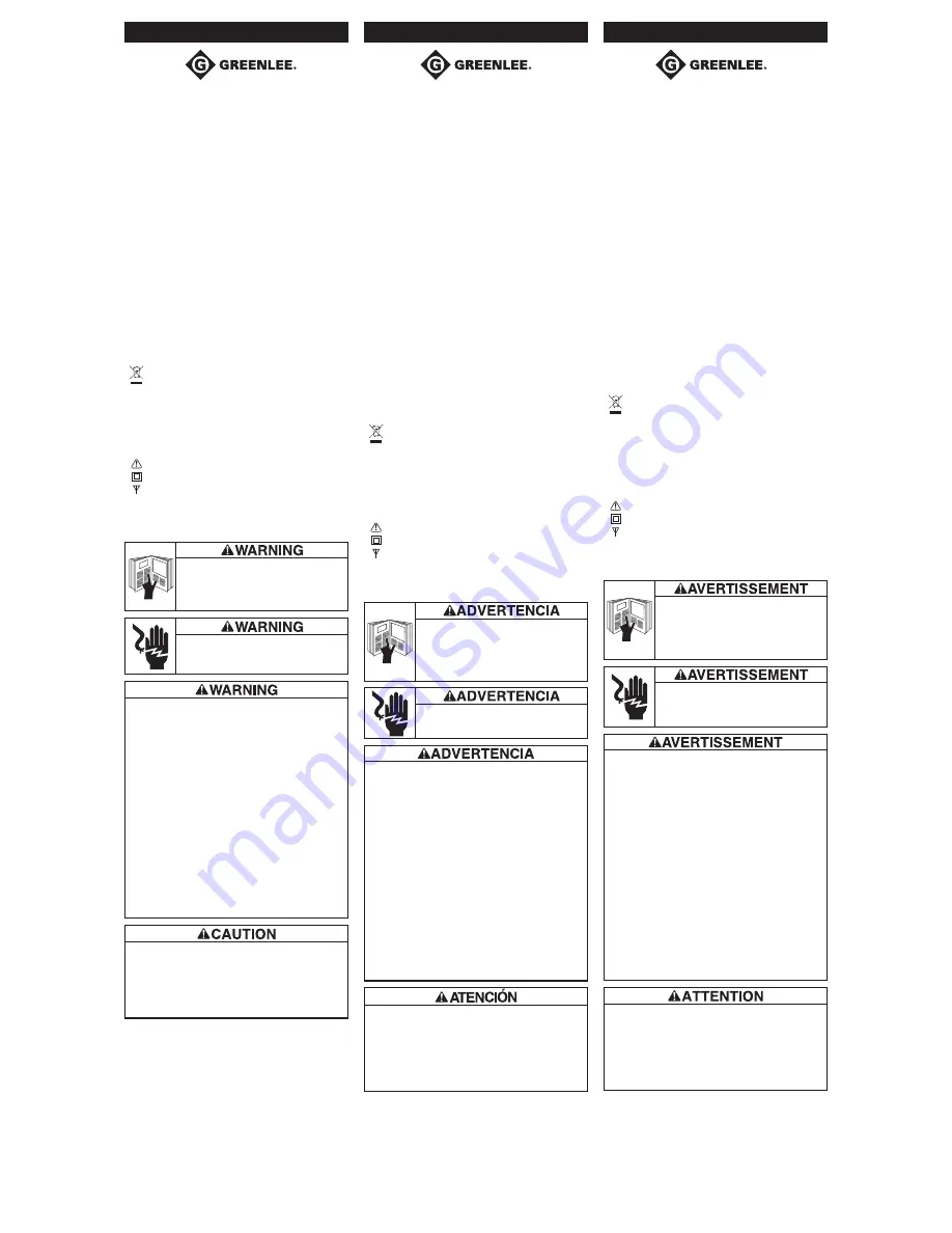 Greenlee TR-12A Instruction Manual Download Page 1