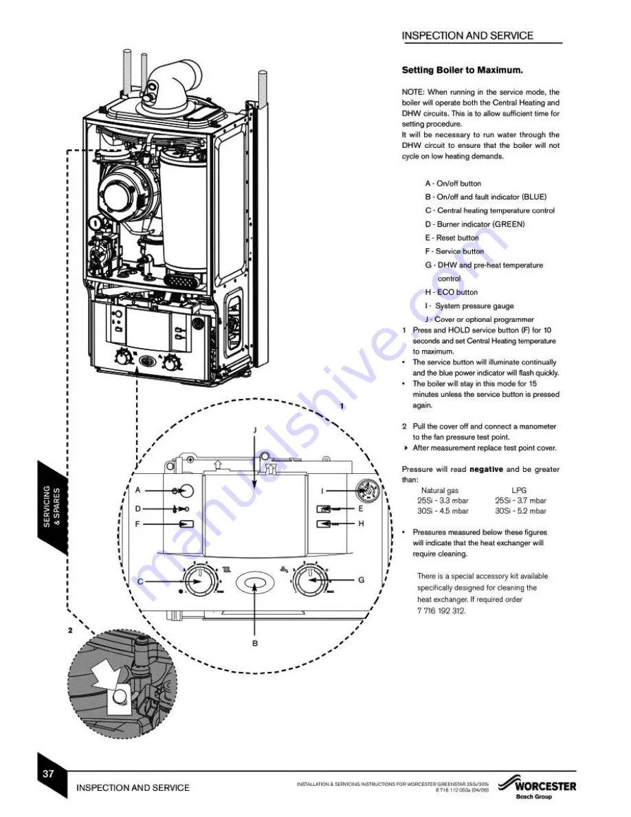 GREENSTAR 25Si Instruction Manual Download Page 38