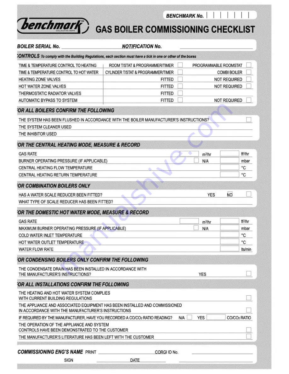 GREENSTAR 25Si Instruction Manual Download Page 63