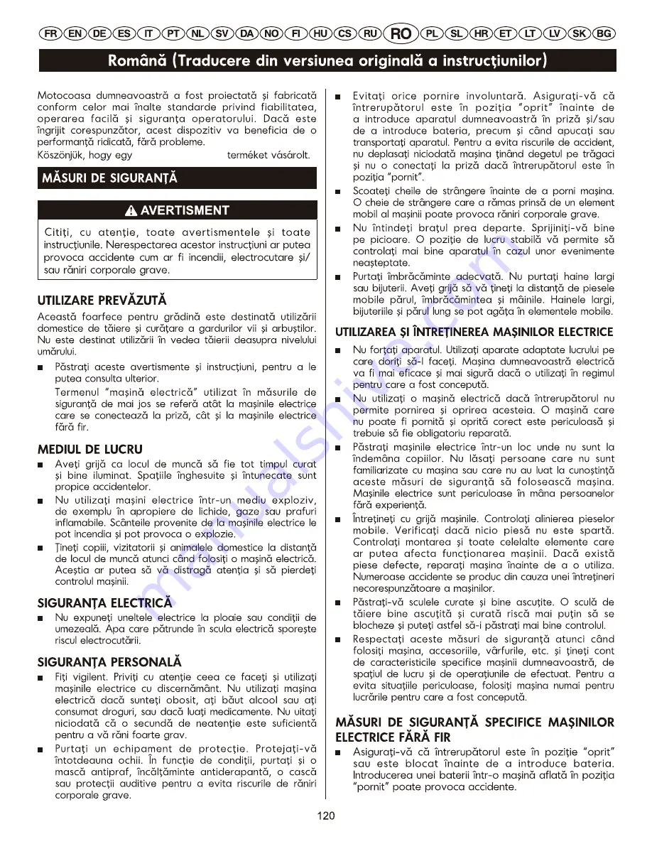 GreenWorks 22137 User Manual Download Page 123