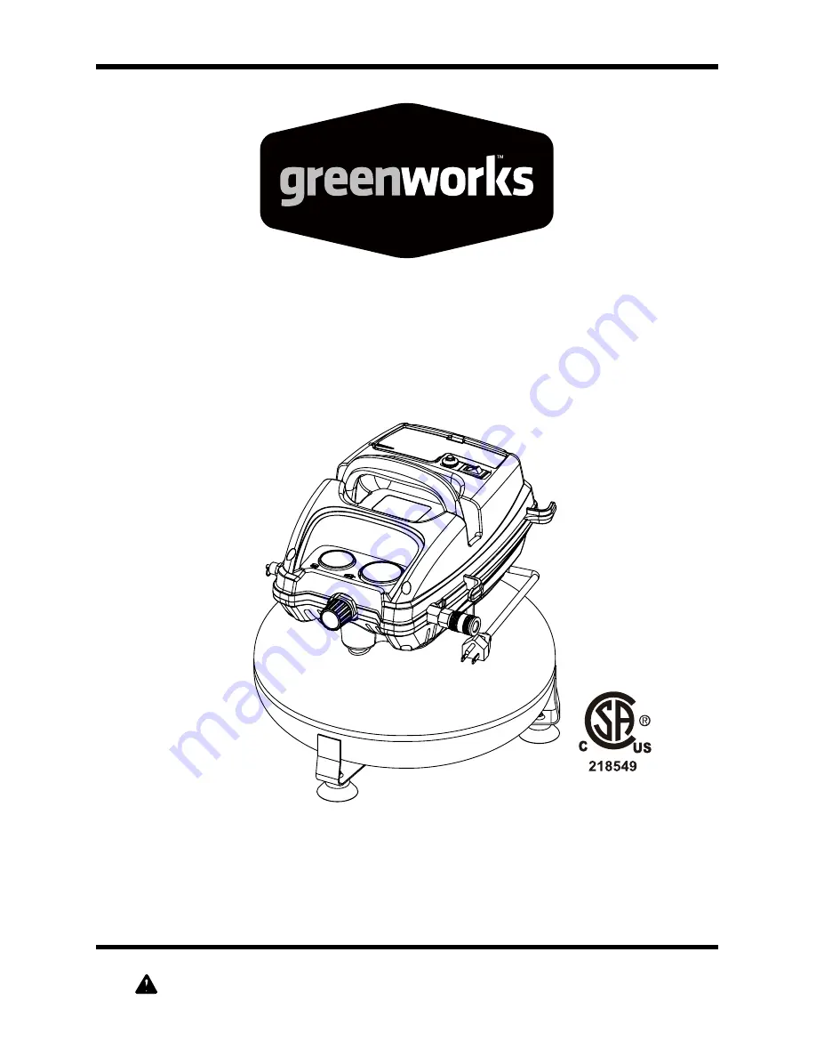 GreenWorks 4101502 Owner'S Manual Download Page 1