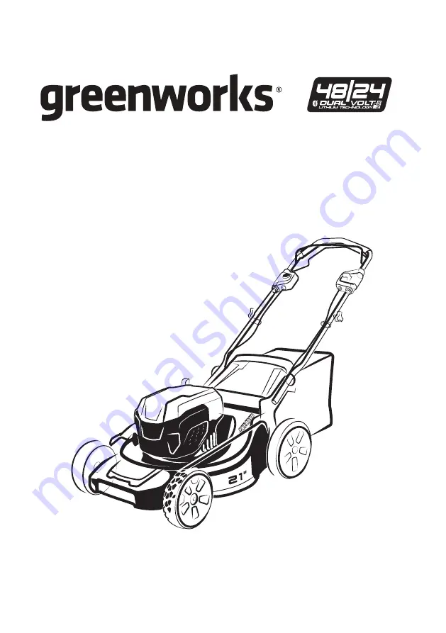 GreenWorks 48SPM21 Скачать руководство пользователя страница 1