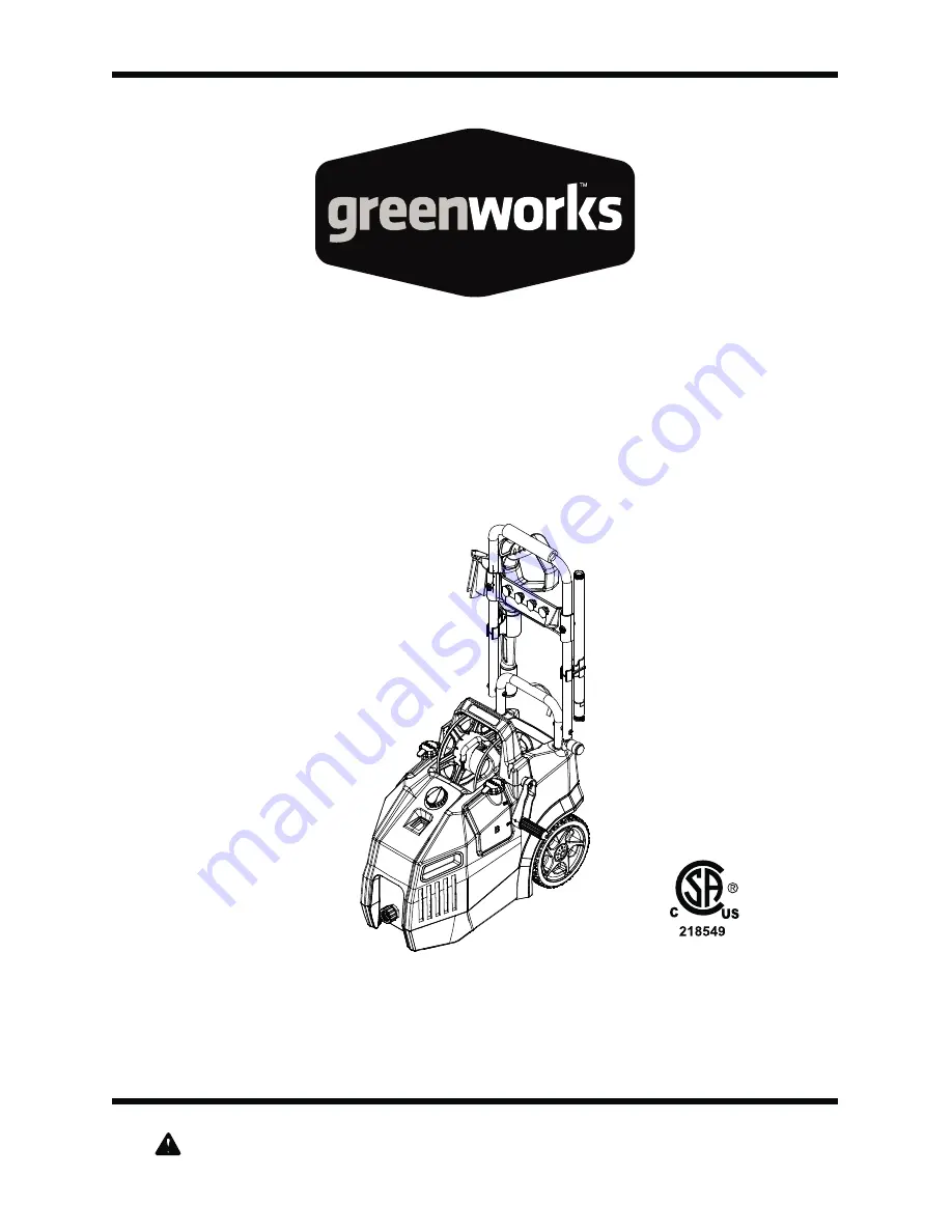 GreenWorks 51012 Скачать руководство пользователя страница 1