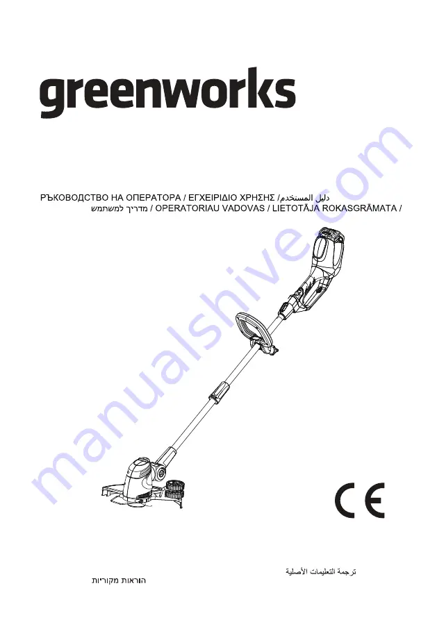 GreenWorks G40LT30 Скачать руководство пользователя страница 1