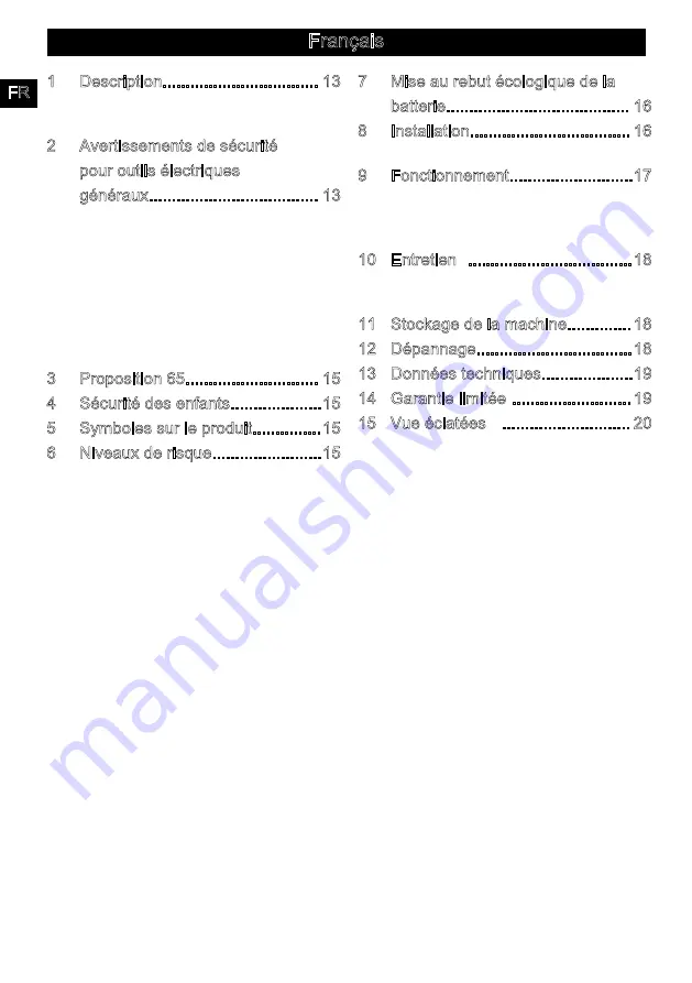 GreenWorks HTF301 Operator'S Manual Download Page 11