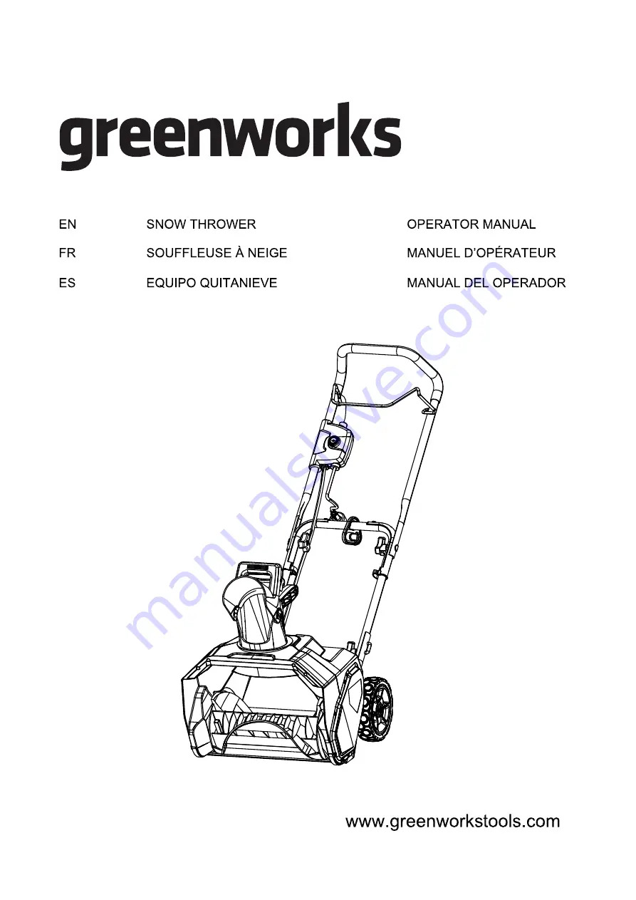 GreenWorks SNA103 Operator'S Manual Download Page 2