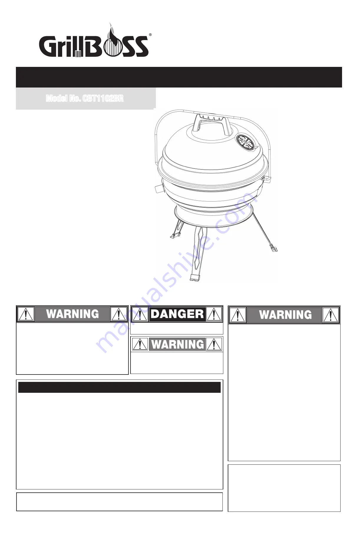 GrillBoss CBT1102BR Скачать руководство пользователя страница 1