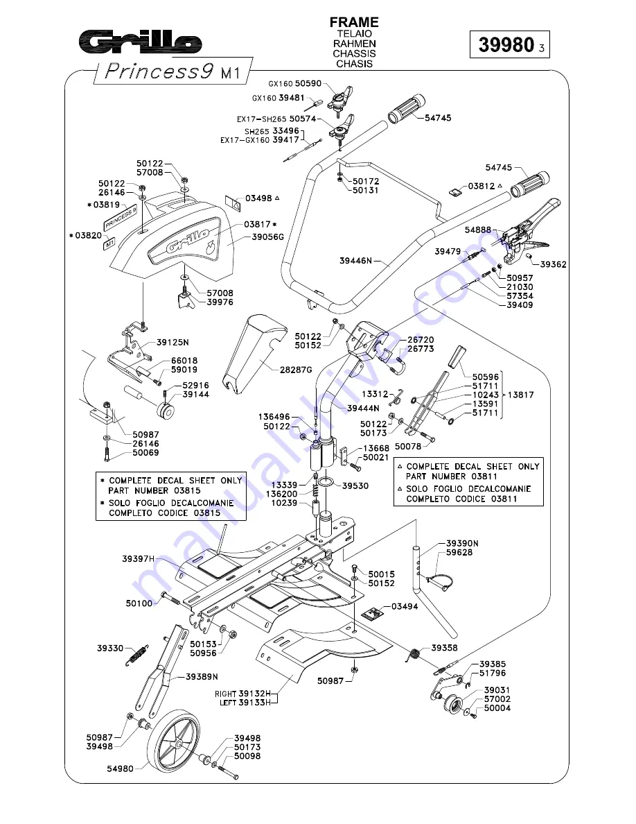 Grillo PRINCESS M1- MR Operator'S Manual And Spare Parts List Download Page 49