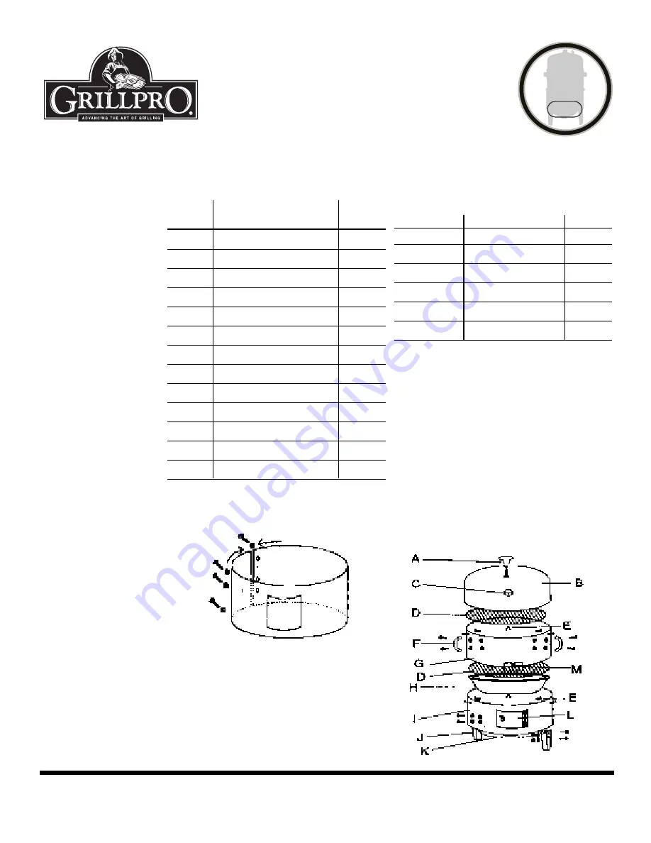 GrillPro Deluxe Charcoal Smoker Скачать руководство пользователя страница 20