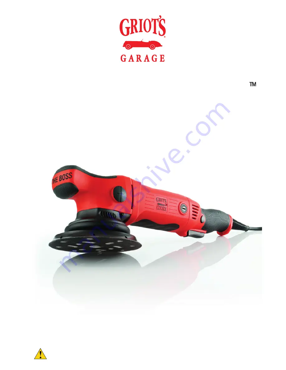 Griots Garage THE BOSS G15 User'S Manual And Care Instructions Download Page 1