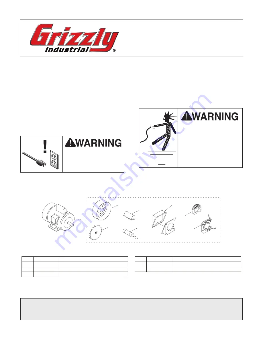 Grizzly Electric Motor G2527 Скачать руководство пользователя страница 1