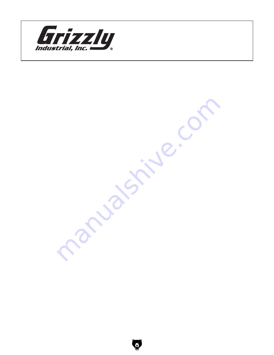 Grizzly G0485 Owner'S Manual Download Page 6