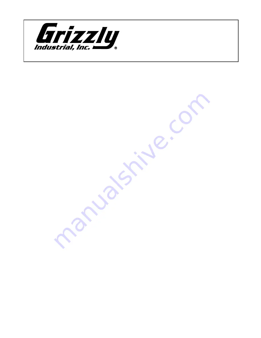 Grizzly G0504 Owner'S Manual Download Page 6