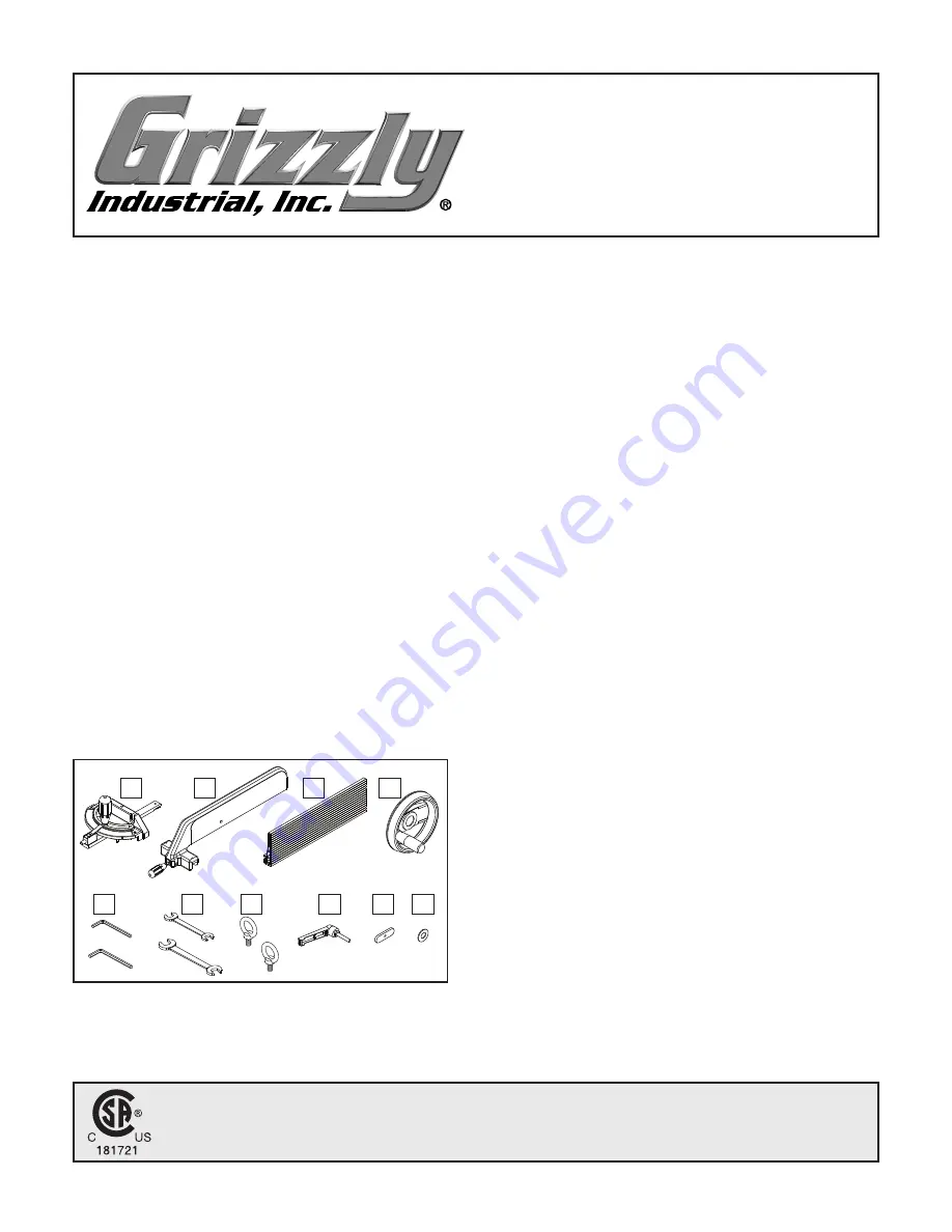 Grizzly g0531b Owner'S Manual Download Page 1