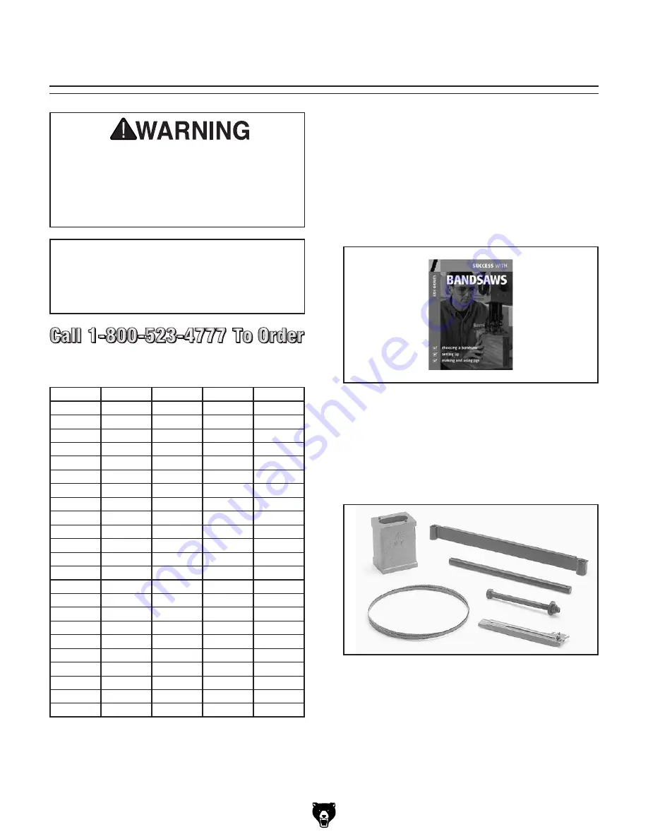 Grizzly G0555L Owner'S Manual Download Page 42