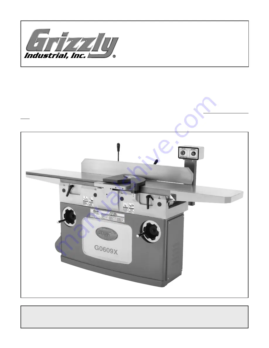 Grizzly G0609X Скачать руководство пользователя страница 1