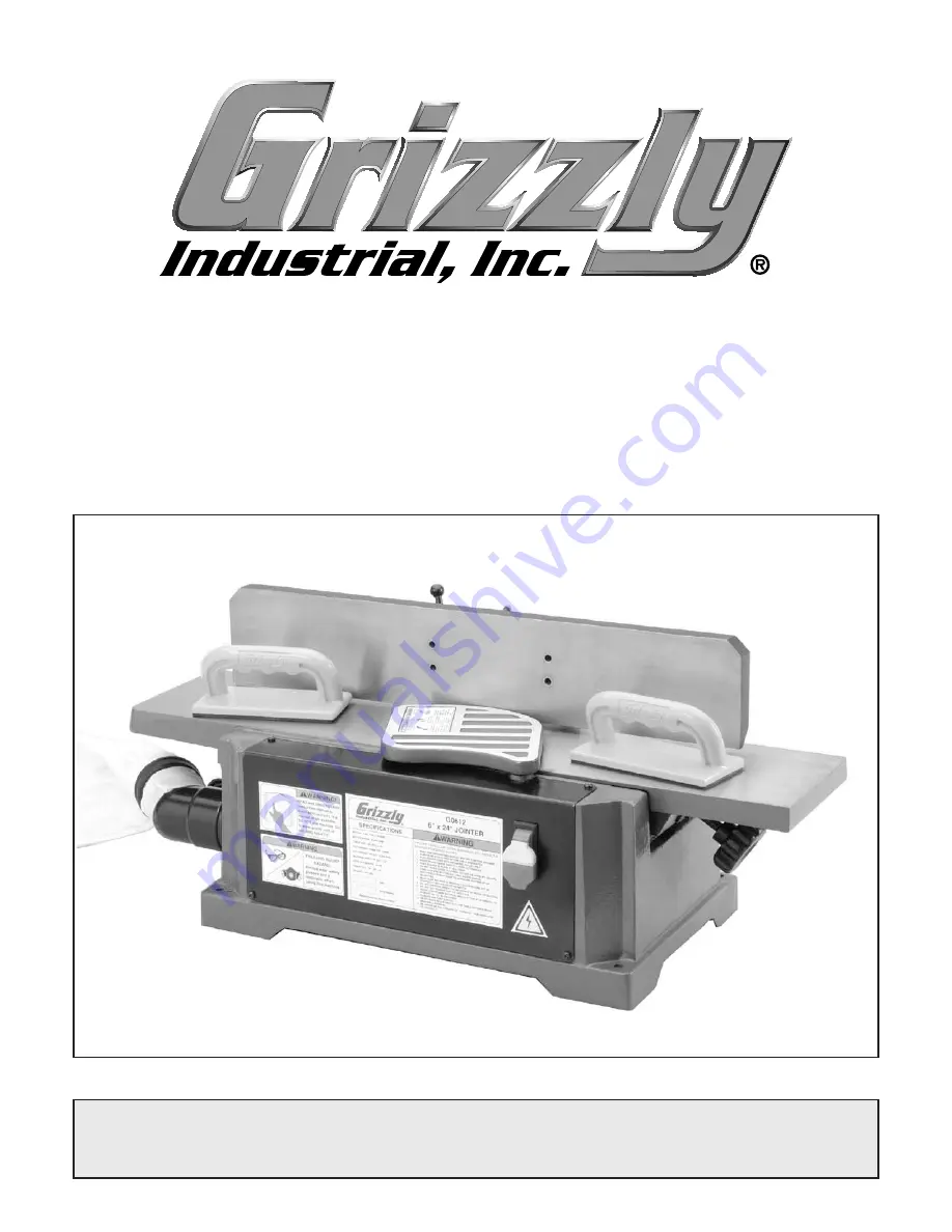 Grizzly G0612 Скачать руководство пользователя страница 1