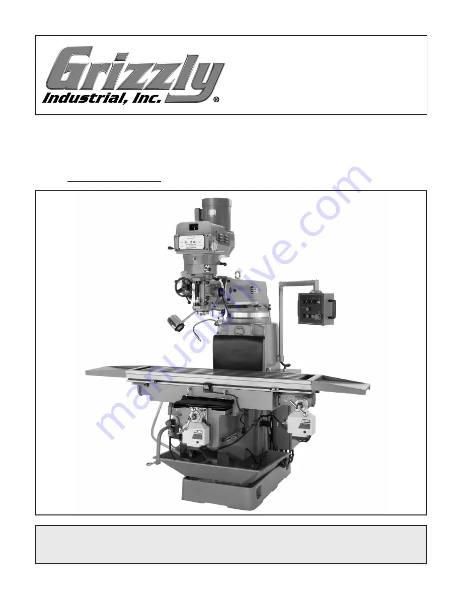 Grizzly G0617 Скачать руководство пользователя страница 1