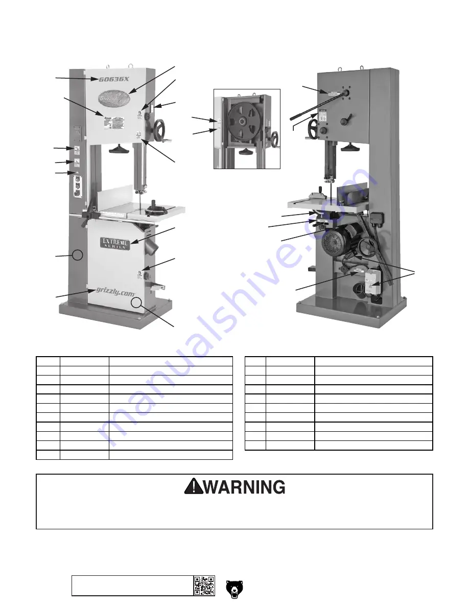 Grizzly G0636X Owner'S Manual Download Page 66