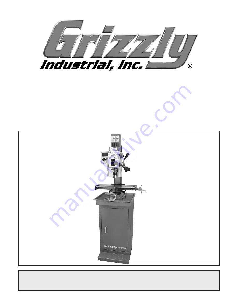 Grizzly G0758 Owner'S Manual Download Page 1