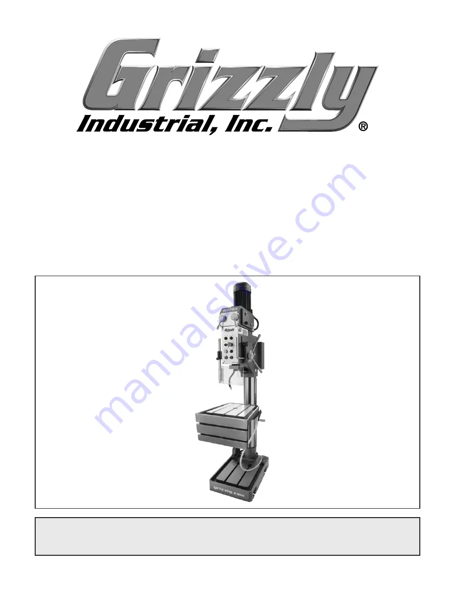 Grizzly G0793 Owner'S Manual Download Page 1