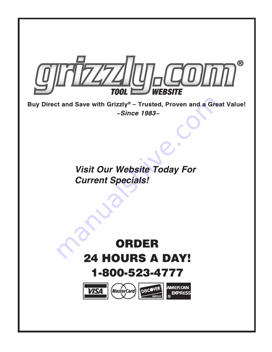 Grizzly G0803Z Owner'S Manual Download Page 60