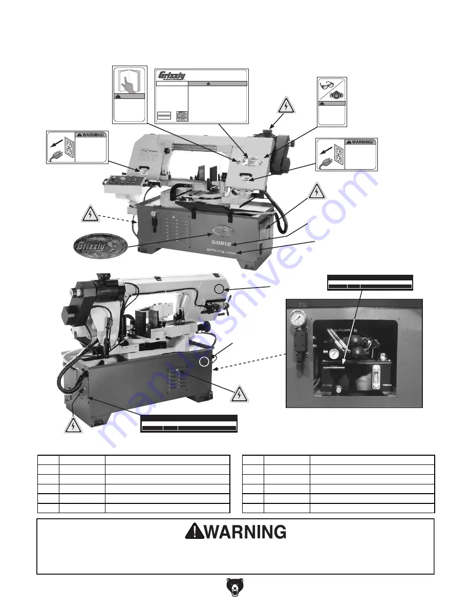 Grizzly G0812 Owner'S Manual Download Page 80