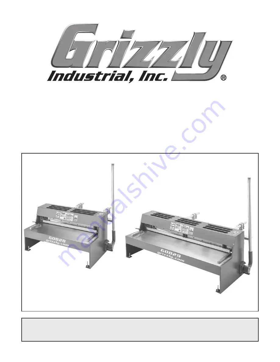 Grizzly G0828 Скачать руководство пользователя страница 1