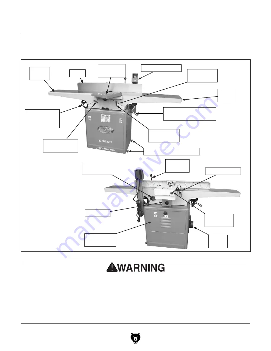 Grizzly G0855 Owner'S Manual Download Page 5