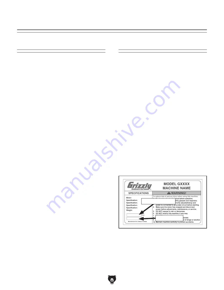 Grizzly G0893 Manual Download Page 9