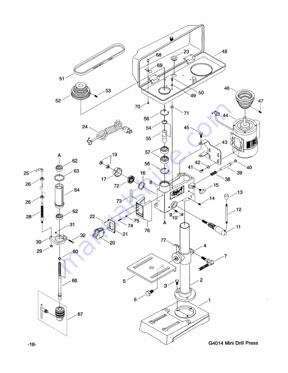 Grizzly G4014 Parts List Download Page 2