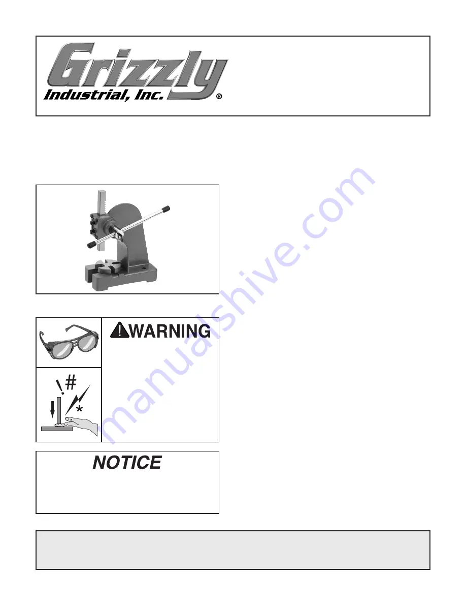 Grizzly G4017 Instructions Manual Download Page 1